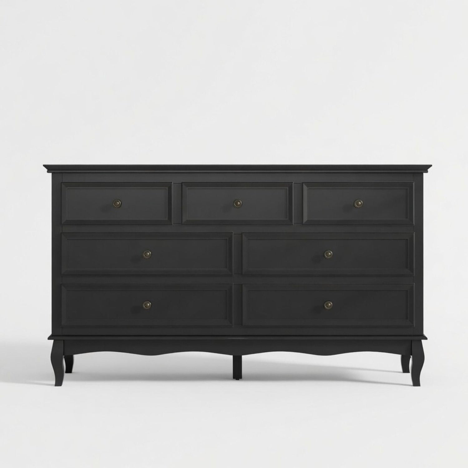 7 Drawer Dresser, Storage Chest - Black