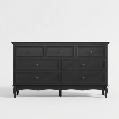 7 Drawer Dresser, Storage Chest - Black