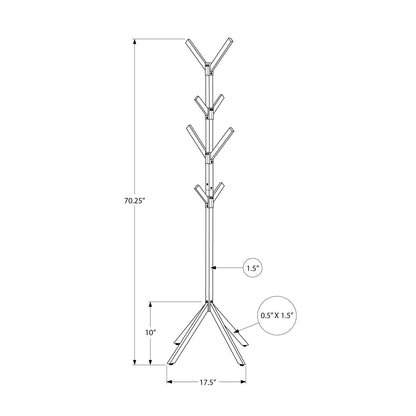 Coat Rack, Hall Tree, Free Standing, 8 Hooks, Entryway, Contemporary &amp; Modern