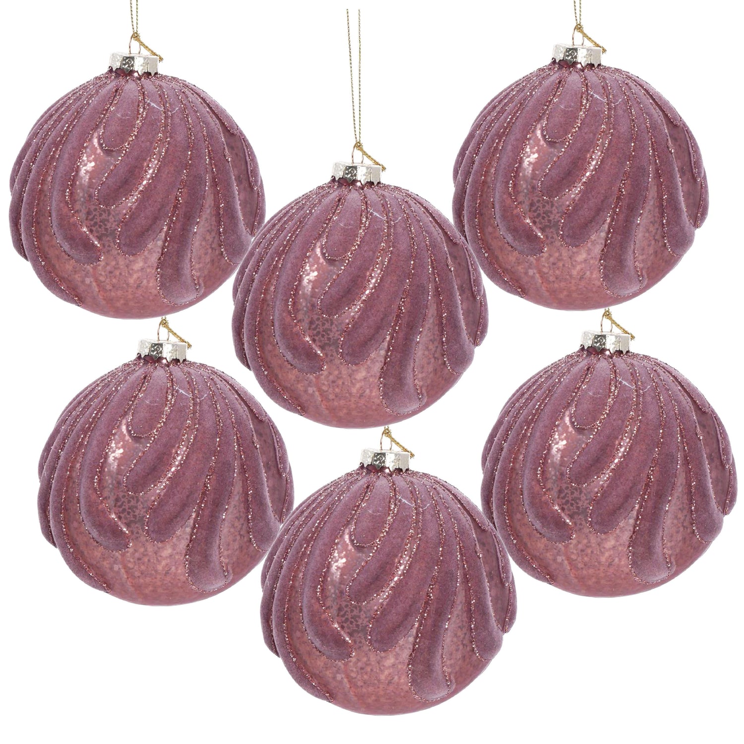 Decorative Hanging Ball Christmas Tree Ornaments For Holiday Party Decorations (Set of 6)
