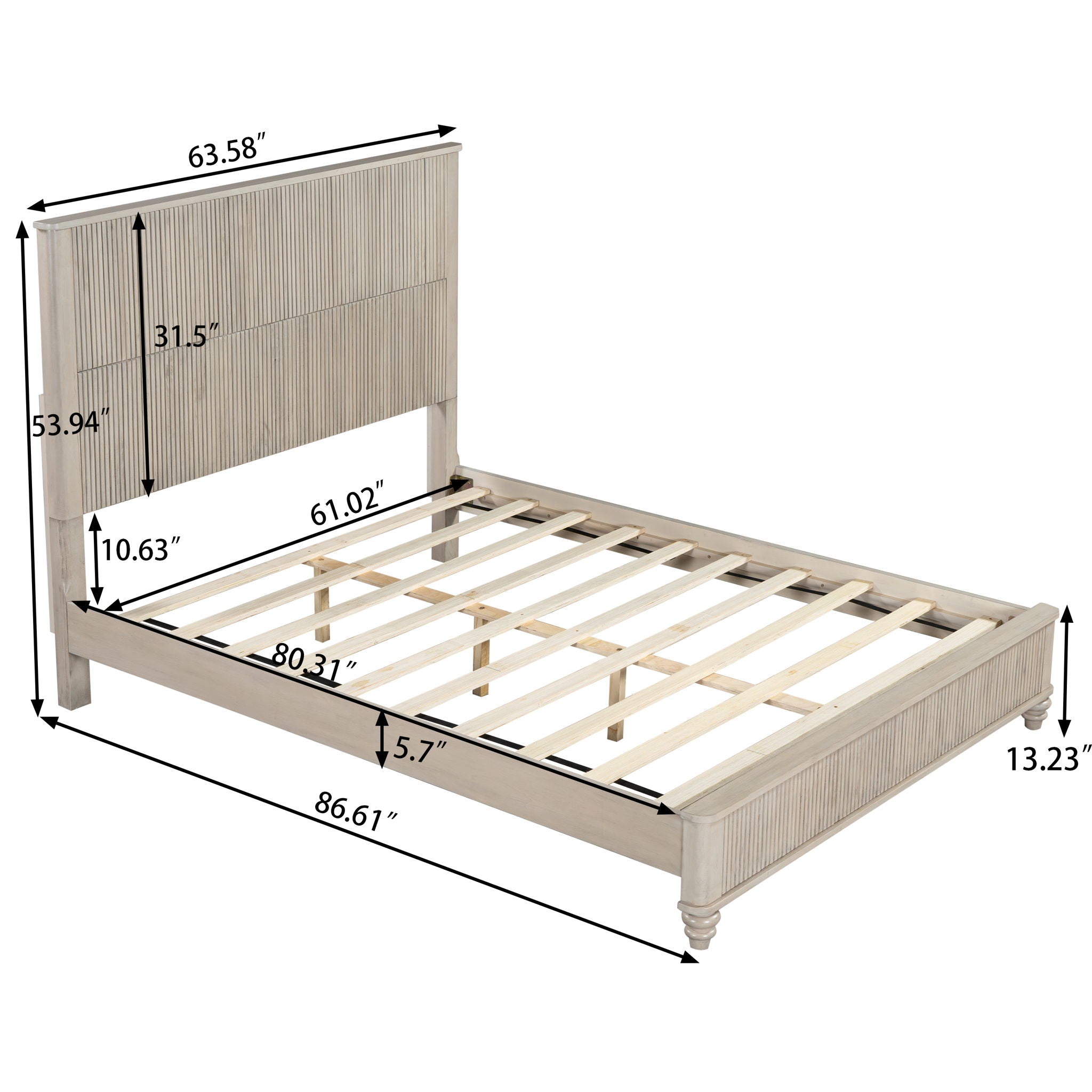 Platform Bed Frame &amp; Tall Headboard
