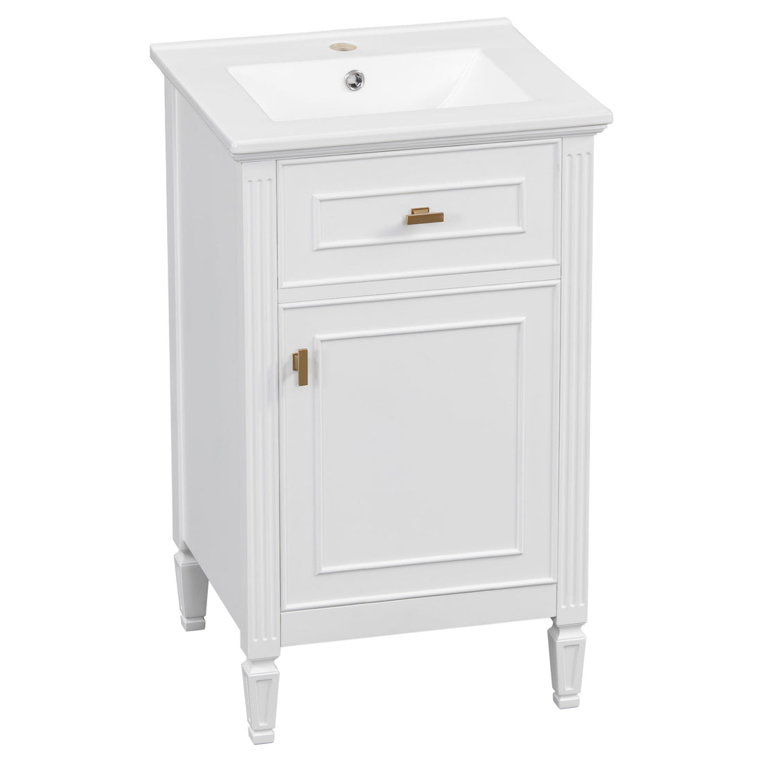 Bathroom Vanity With Sink, Adjustable Shelf, Tilt-Out Drawer