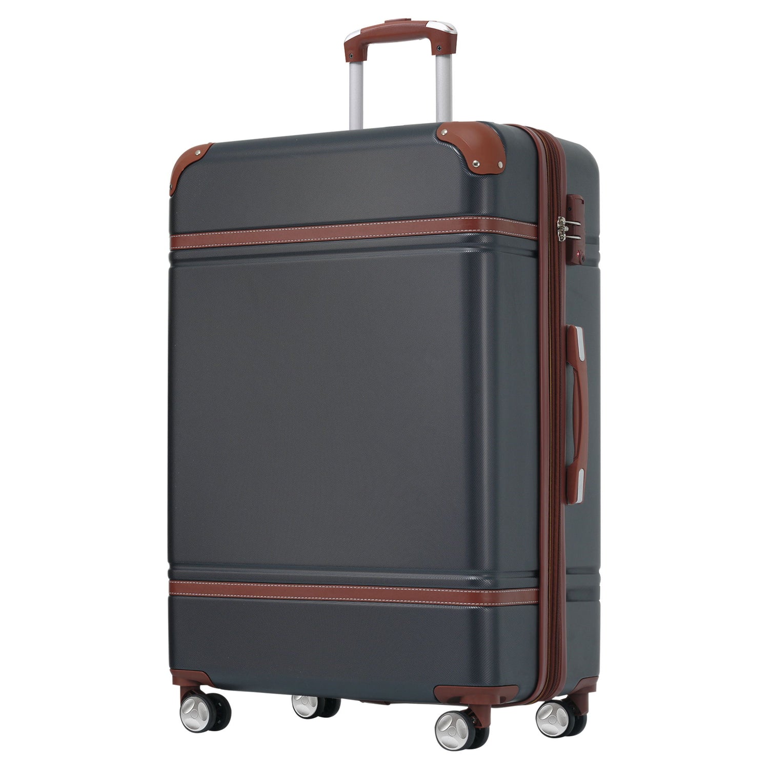 Hardshell Luggage With Tsa Lock, 28&quot; Expandable Lightweight Suitcase With Spinner Wheels, Single Vintage Luggage