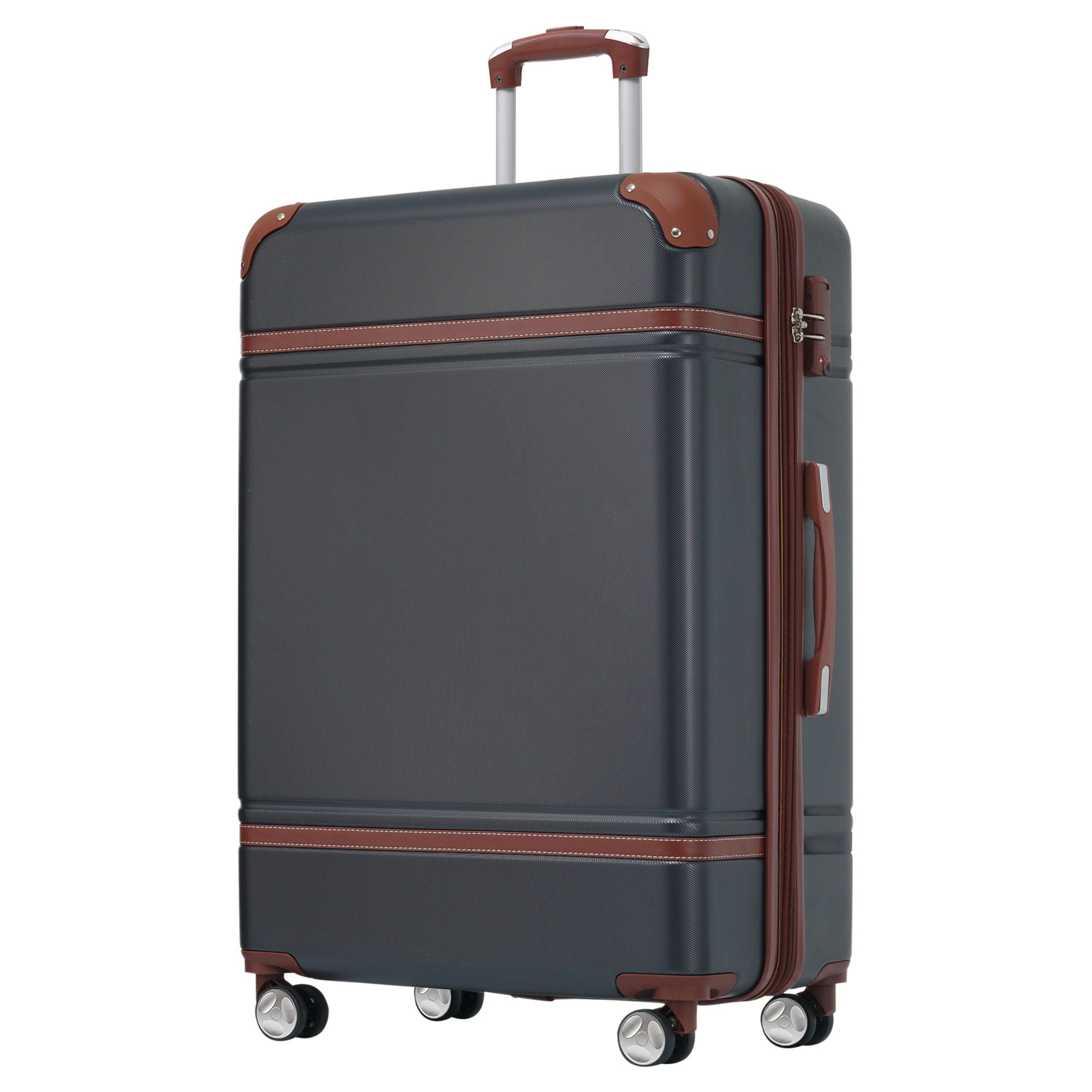 Hardshell Luggage With Tsa Lock, 28&quot; Expandable Lightweight Suitcase With Spinner Wheels, Single Vintage Luggage