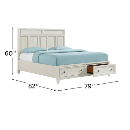 Storage Bed With Panel Headboard And Spacious Footboard Drawers