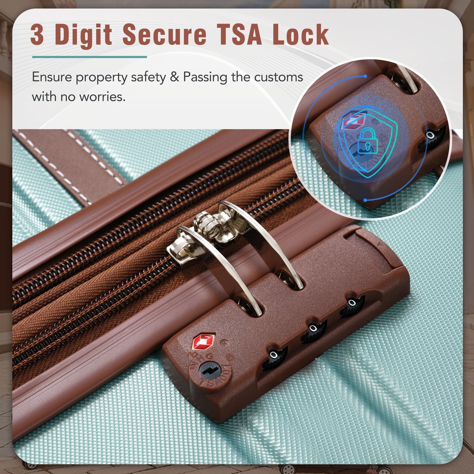 20&quot; Luggage 1 Piece With Tsa Lock, Lightweight Suitcase Spinner Wheels, Carry On Vintage Luggage