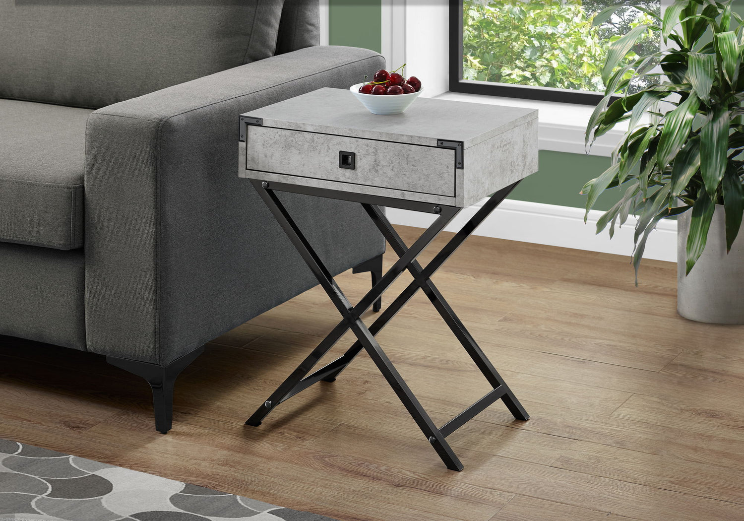 Accent Side Table, Storage Drawer, Stylish Design Contemporary &amp; Modern