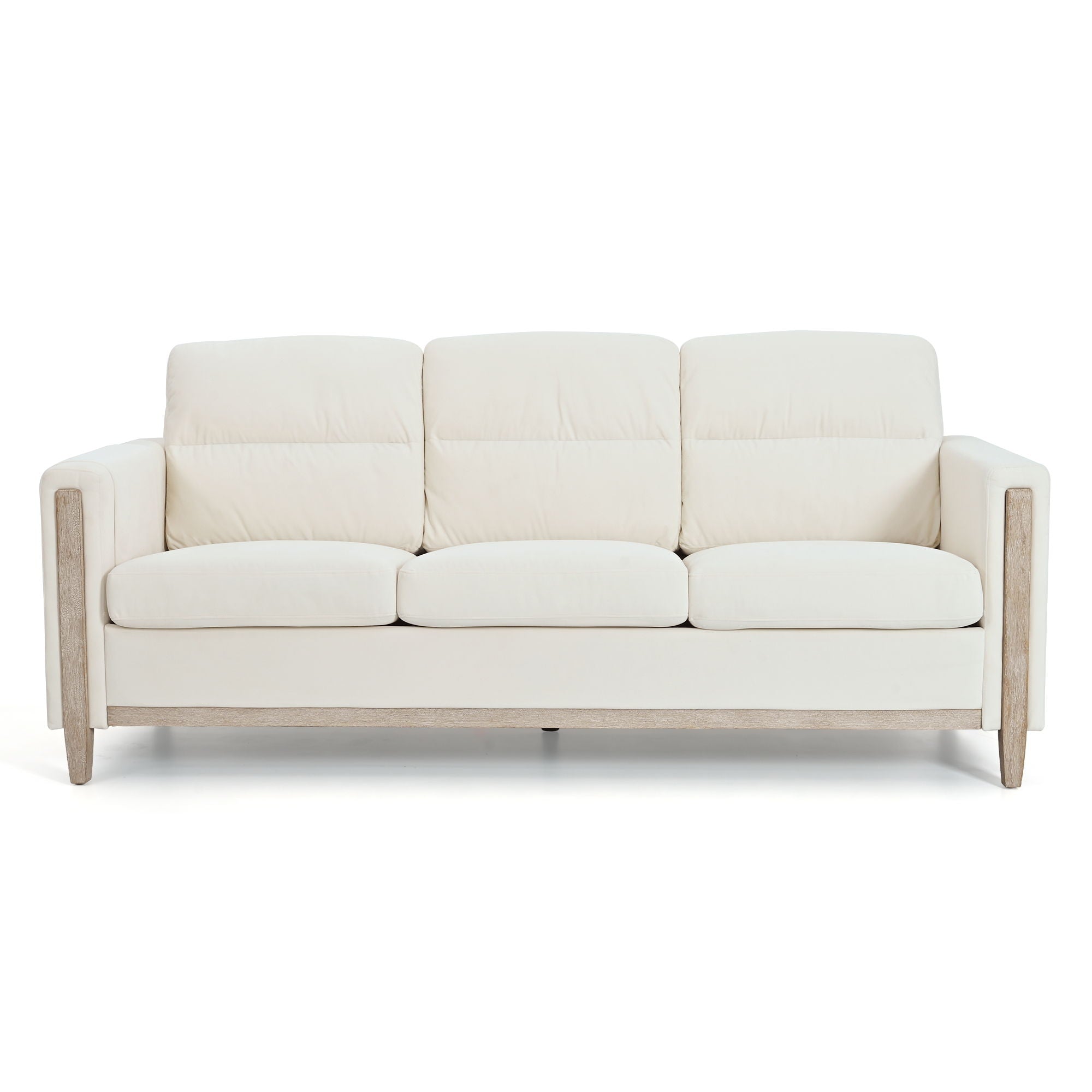 Comfortable Solid Wood Three-Seater Sofa, Soft Cushions, Durable And Long-Lasting, 79.5&quot; Sofa Couch For Living Room