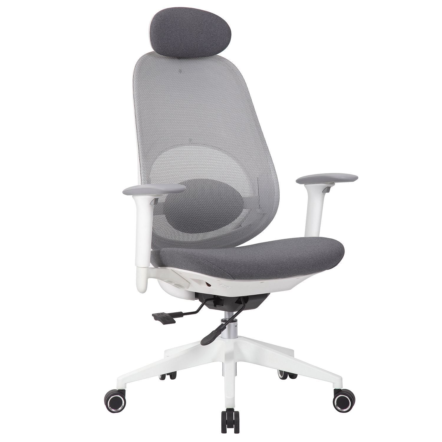 High Back Swivel Desk Chair With Height Adjustable Backrest, 3 Tilt Lock &amp; Rotatable Headrest - Milk White