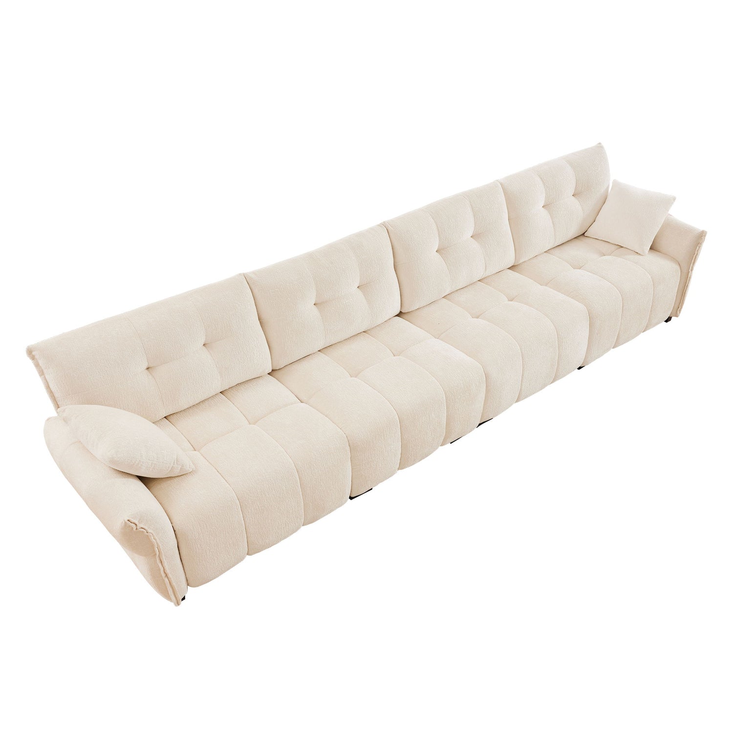 Modern Sofa &amp; Pillows, Textured Cover, High Rebound Cushions