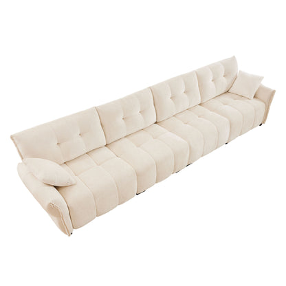 Modern Sofa &amp; Pillows, Textured Cover, High Rebound Cushions