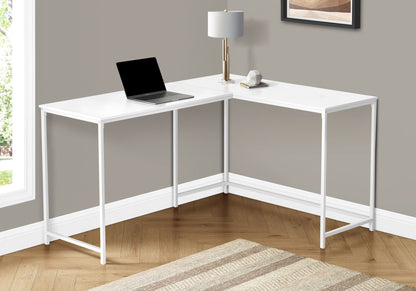Computer Desk, Home Office, Corner, L Shape, Laptop, Marble Look Contemporary &amp; Modern