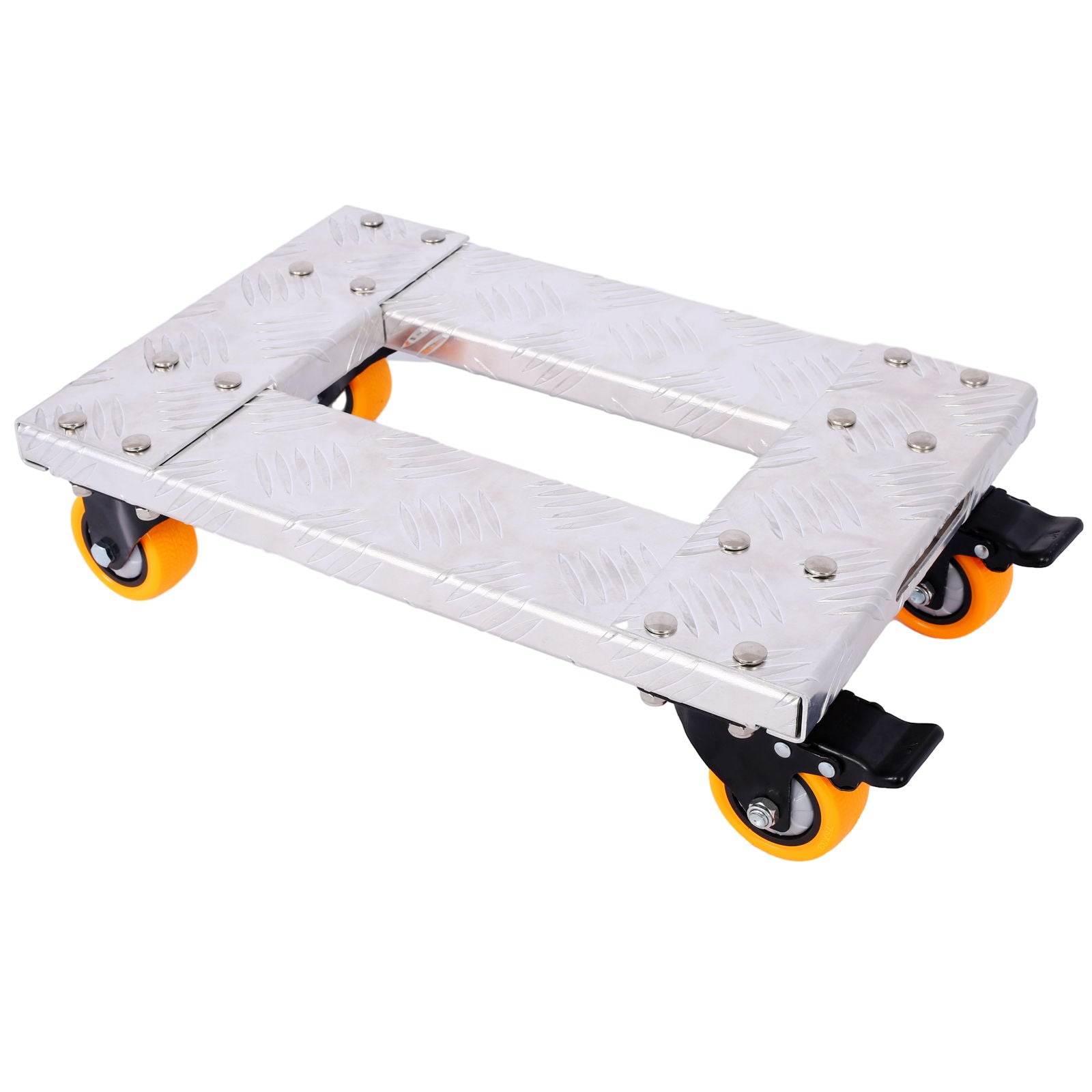 Heavy Duty Furniture Dolly Trolley Car, Aluminum Frame With 3&quot; Tpu Professional Casters, Brake Option