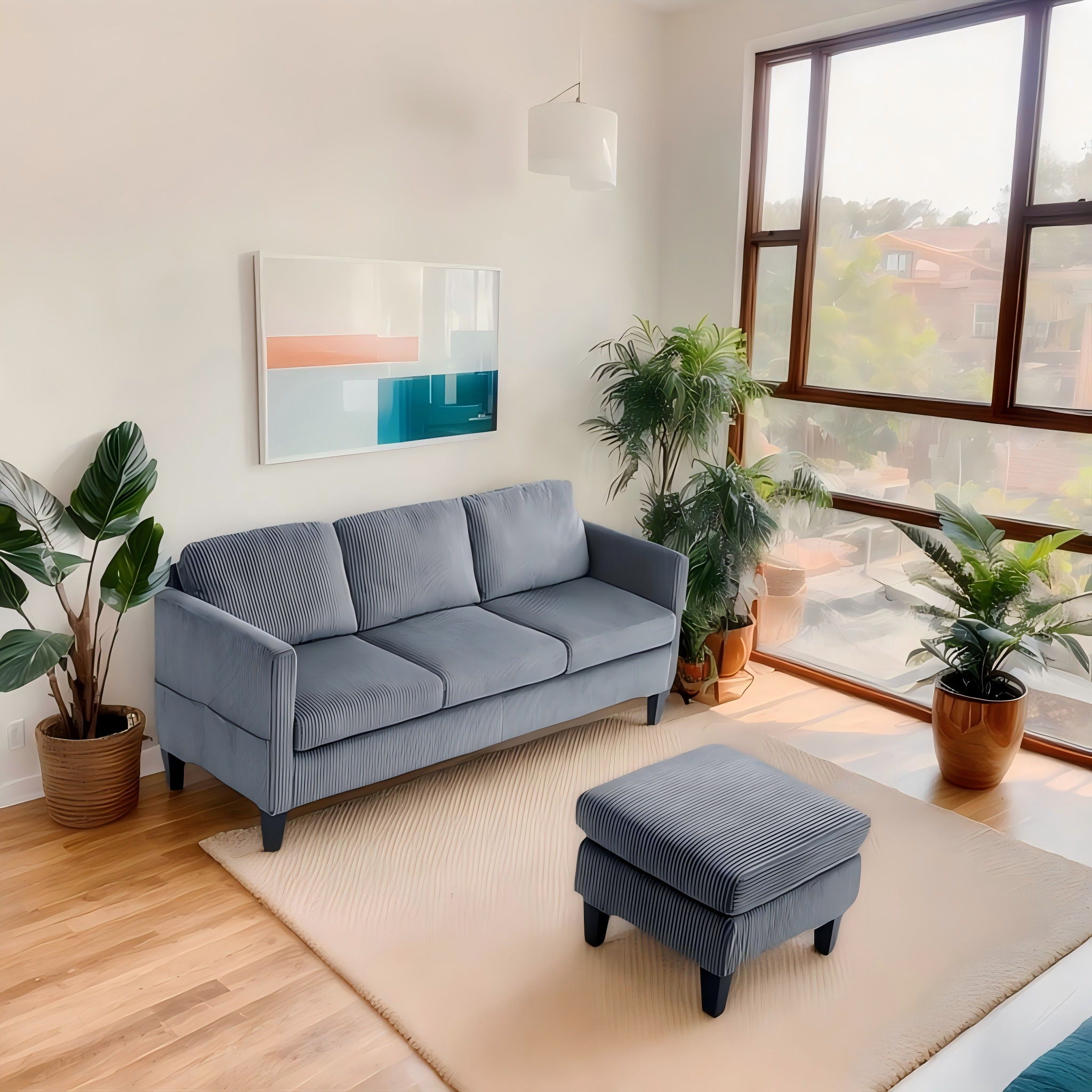 L-Shaped Sectional Sofa With Padded Cashmere, Space Saving Design For Living Rooms &amp; Apartments - Gray