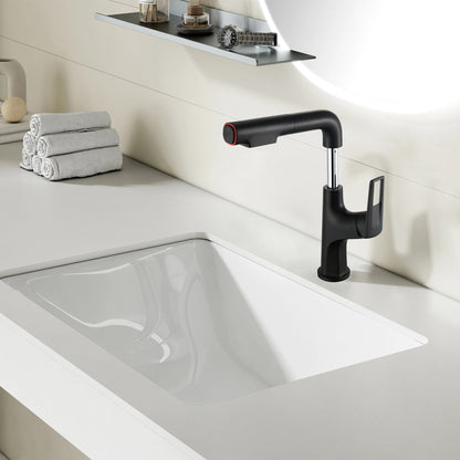 Pull Down Vessel Faucet With Lift Spout &amp; Dual Spray Modes