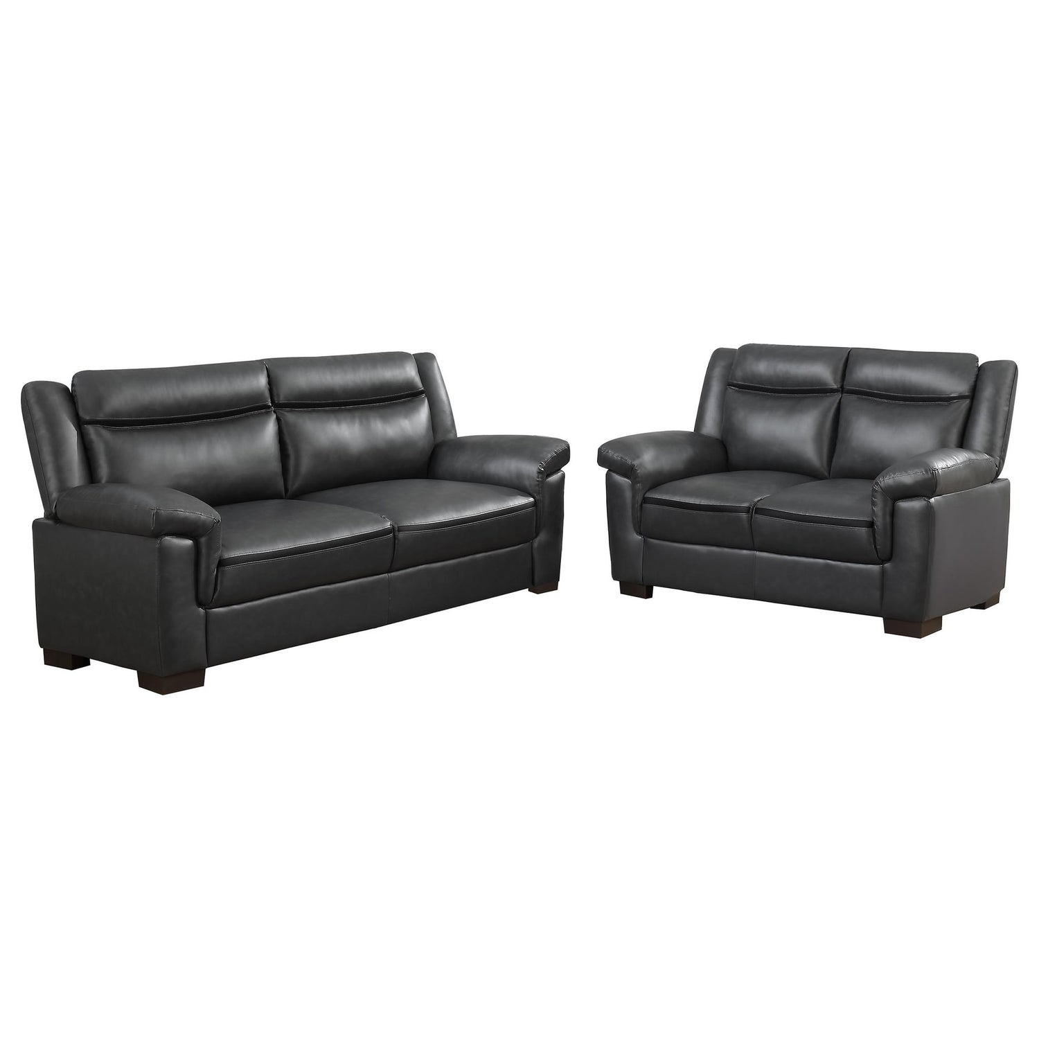 Borden - 2 Piece Living Room Set With Smooth Upholstery - Gray