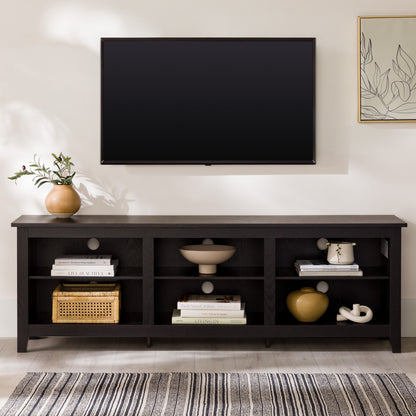 Modern Transitional 3 Shelf Open Storage 70&quot; TV Stand For 80&quot; TVs
