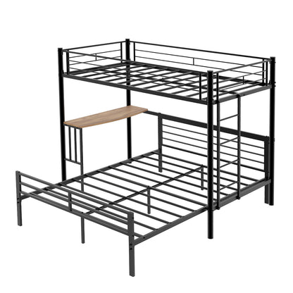 Bunk Bed With Built In Desk &amp; Guardrail Frame