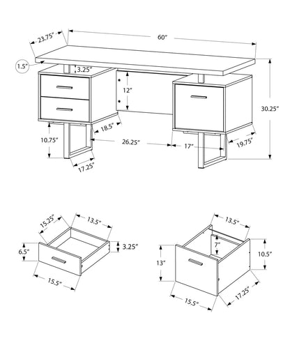 Computer Desk For Home Office, Laptop, Left, Right Set - Up, Storage Drawers, Contemporary &amp; Modern