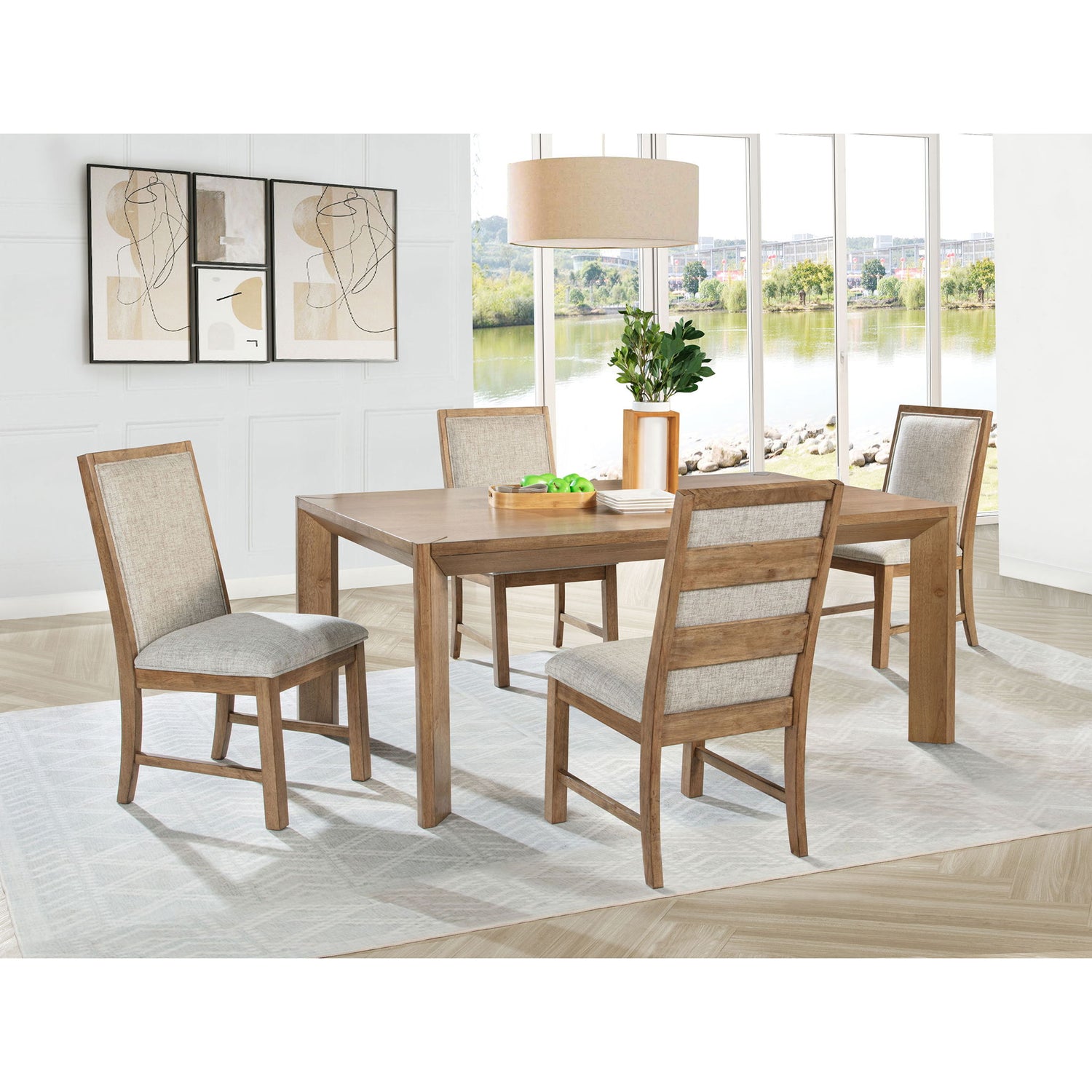 Rectangular Dining Set With Angular Legs