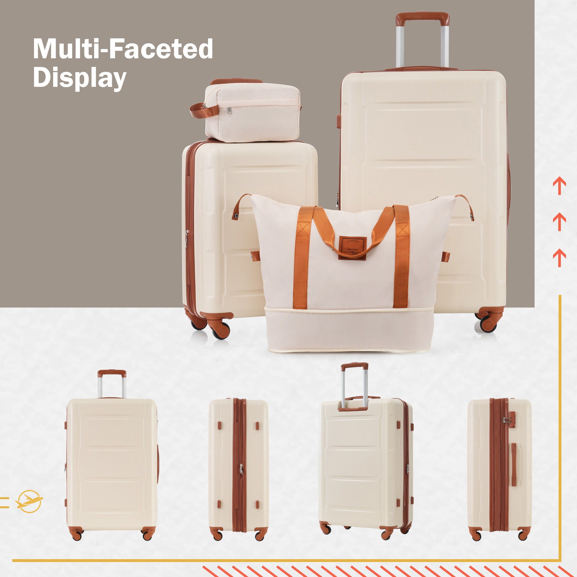2 Piece Luggage Set With Bags Expanable Spinner Wheels ABS Lightweight Suitcase With Tsa Lock 20&quot; / 28&quot;