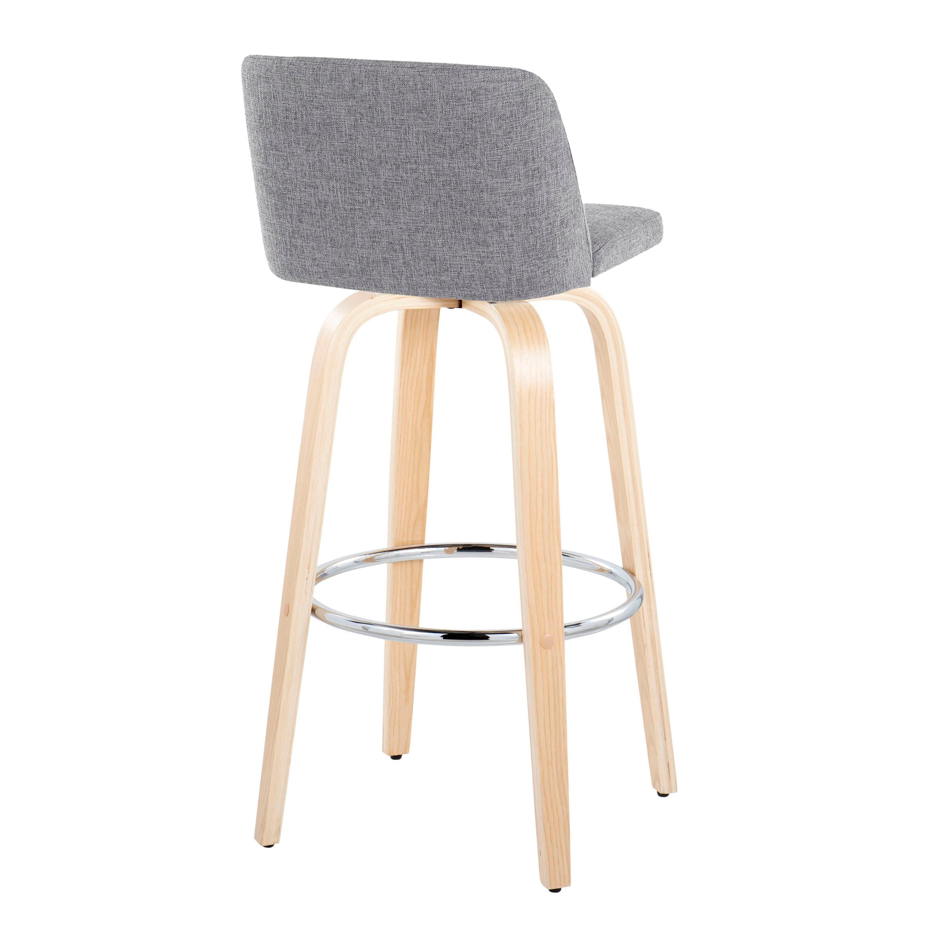 Toriano - Contemporary Fixed Height Barstool &amp; Swivel With Round Footrest (Set of 2)
