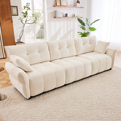 Modern Sofa &amp; Pillows, Textured Cover, High Rebound Cushions
