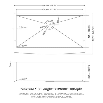 Farmhouse Kitchen Sink, Stainless Steel, Apron Front