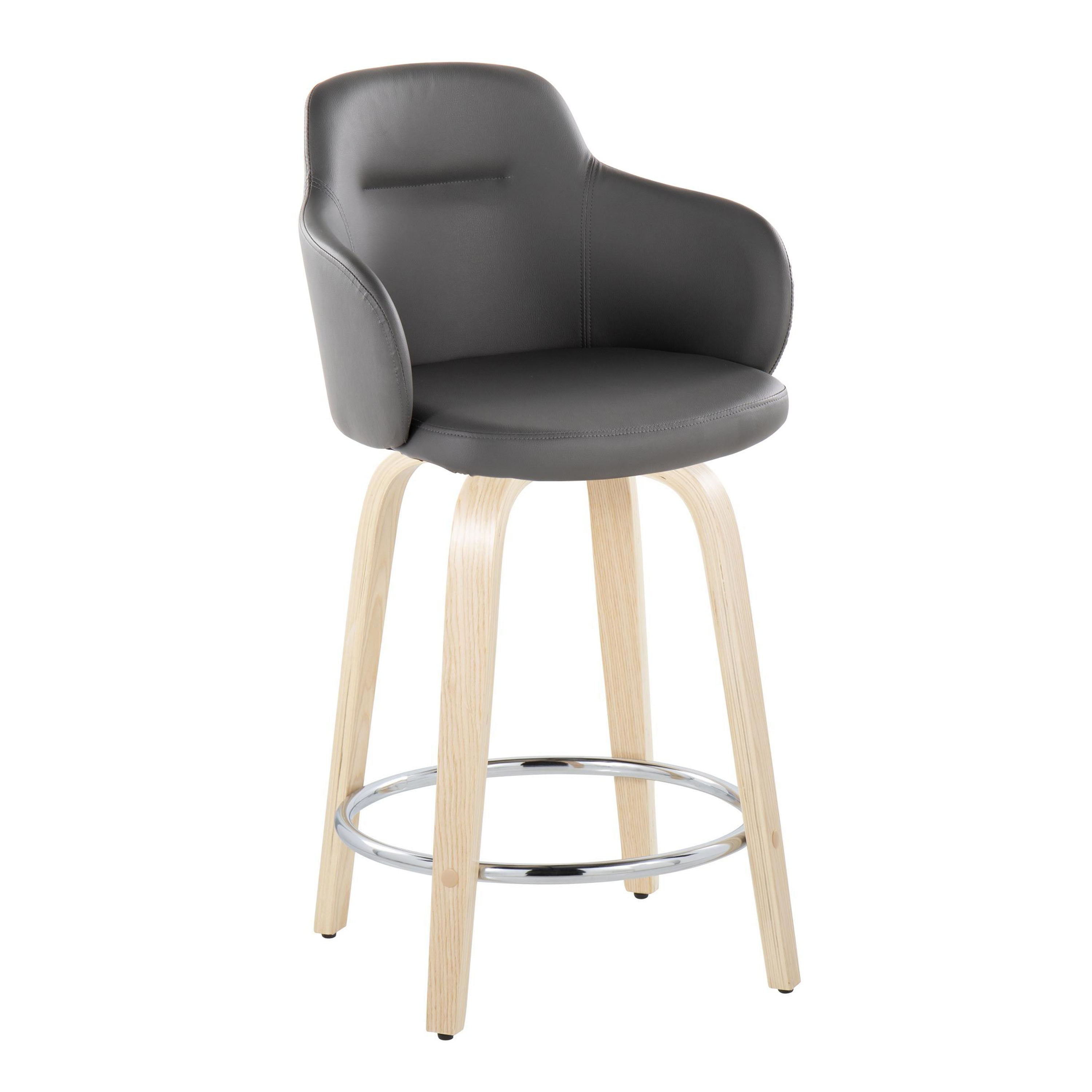 Boyne - Contemporary Fixed Height Counter Stool &amp; Swivel With Round Footrest (Set of 2)