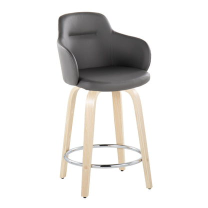 Boyne - Contemporary Fixed Height Counter Stool &amp; Swivel With Round Footrest (Set of 2)