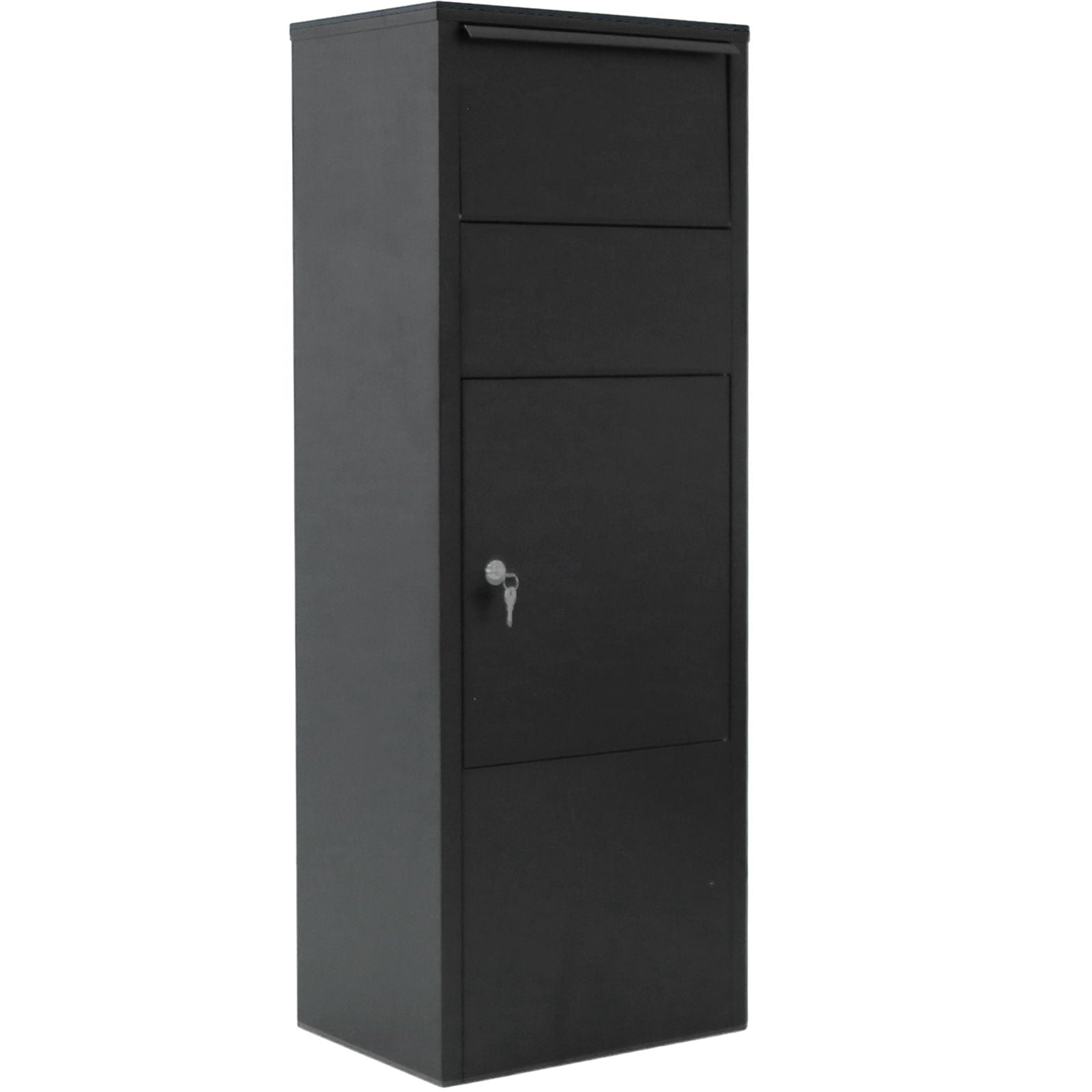 Large Package Delivery Parcel Mail Drop Box With Lockable Storage Compartment Heavy Duty Weatherproof For Express Mail Delivery For Home &amp; Business Use - Black