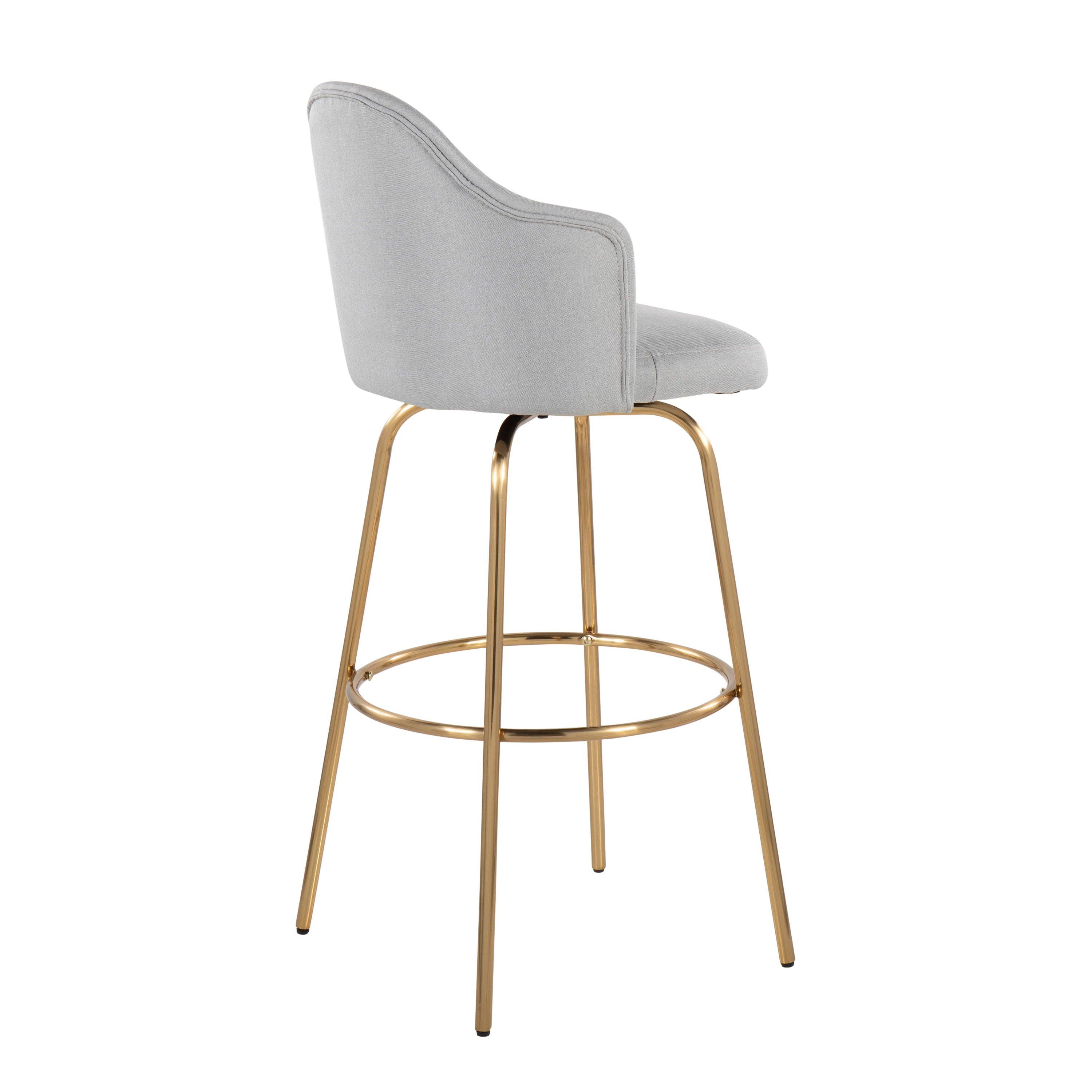 Ahoy - Contemporary Fixed Height Bar Stool &amp; Round Footrest (Set of 2)