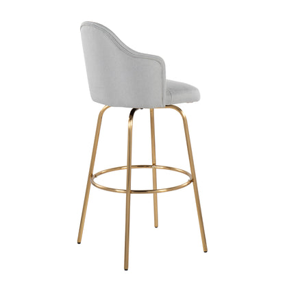 Ahoy - Contemporary Fixed Height Bar Stool &amp; Round Footrest (Set of 2)