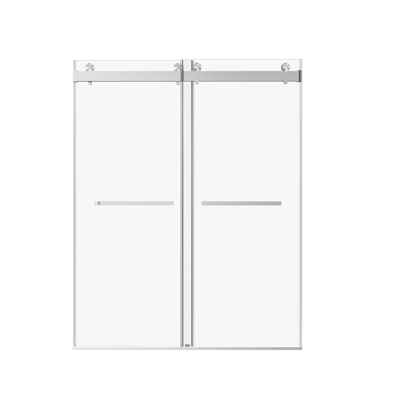 Frameless Double Sliding Soft-Close Shower Door, 3 / 8&quot; (10Mm) Thick SGCC Tempered Glass Door, Matte