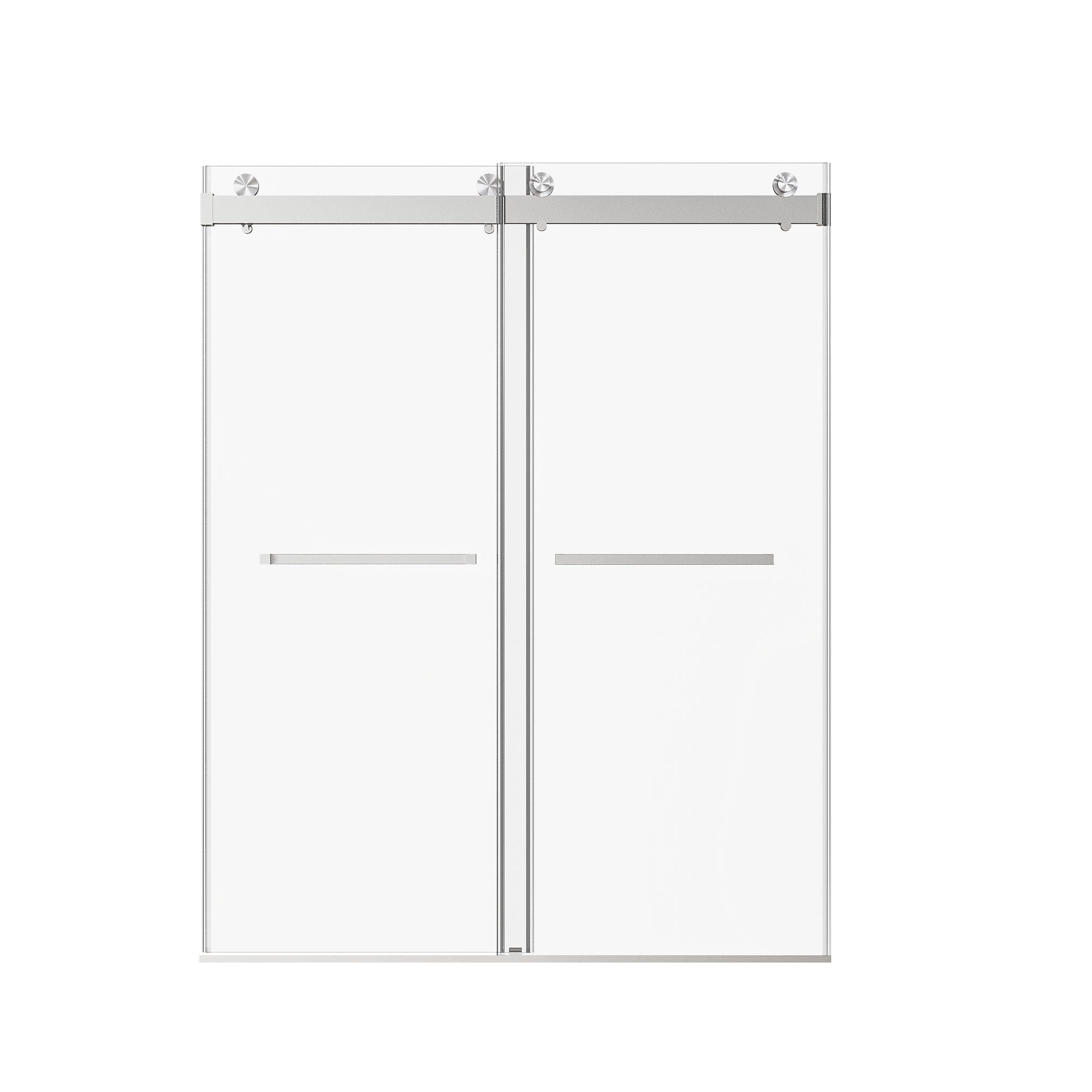 Frameless Double Sliding Soft-Close Shower Door, 3 / 8&quot; (10Mm) Thick SGCC Tempered Glass Door, Matte