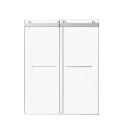 Frameless Double Sliding Soft-Close Shower Door, 3 / 8&quot; (10Mm) Thick SGCC Tempered Glass Door, Matte