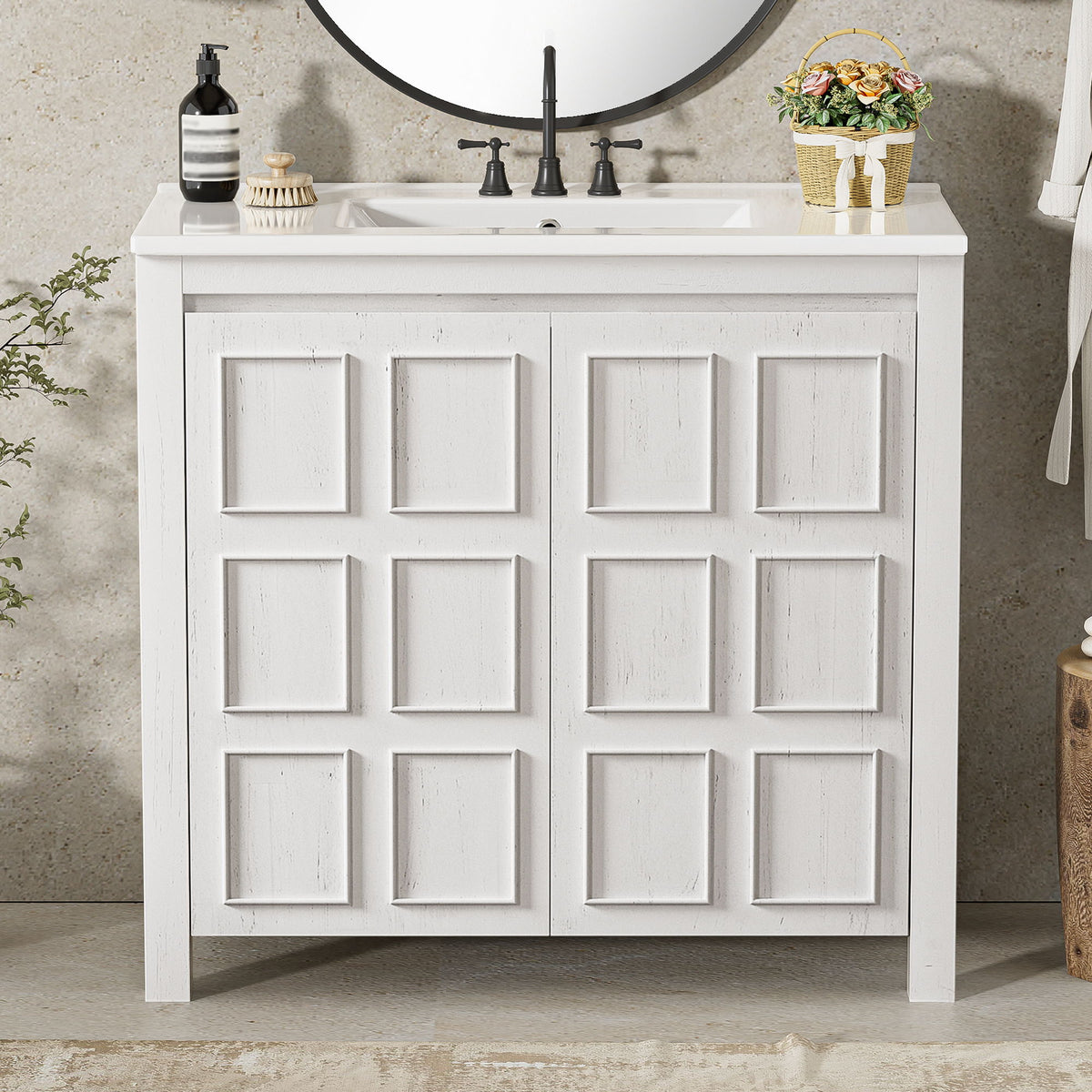 Bathroom Vanity Organizer With Sink, Combo Cabinet Set, Bathroom Storage Cabinet