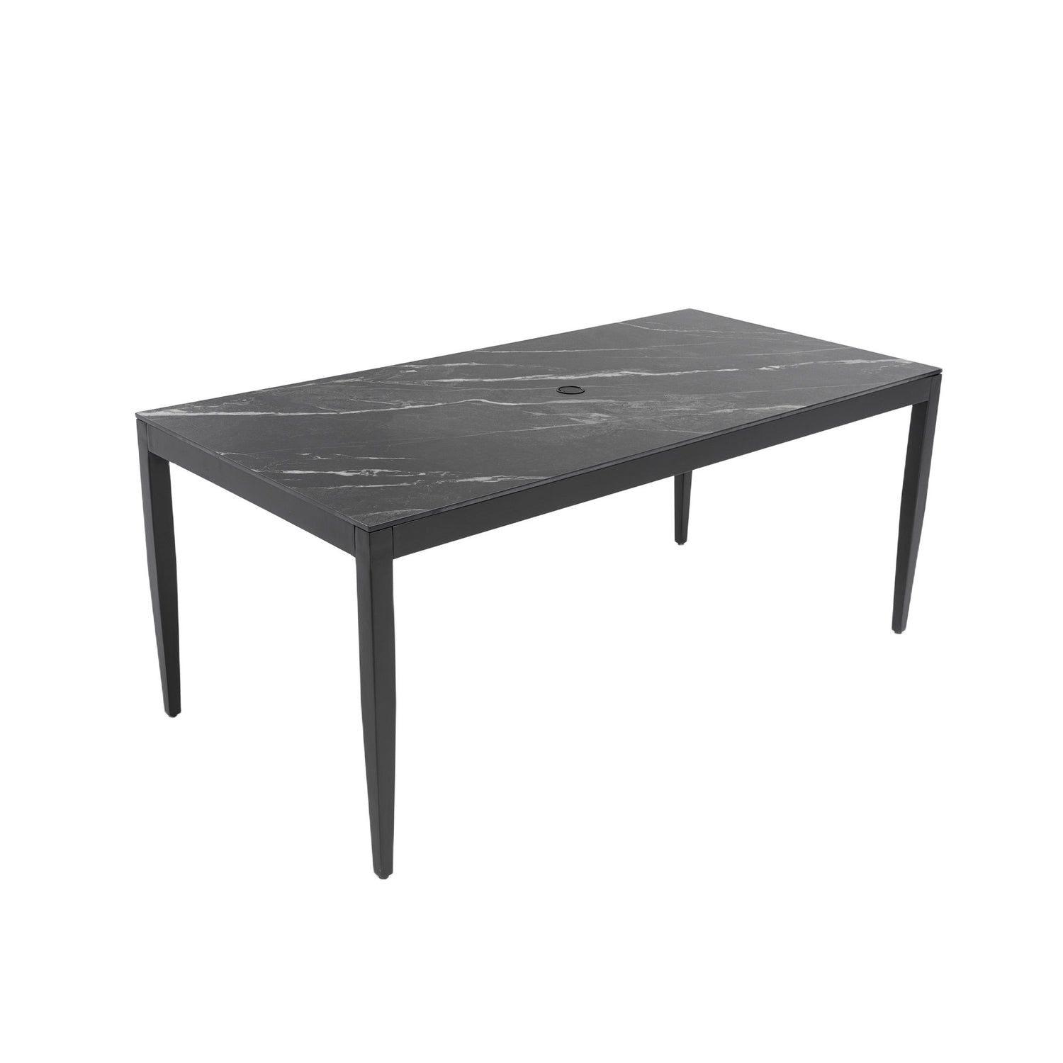 Outdoor Modern Patio Dining Table, Post Tapered Legs, Weatherproof &amp; Rust Free