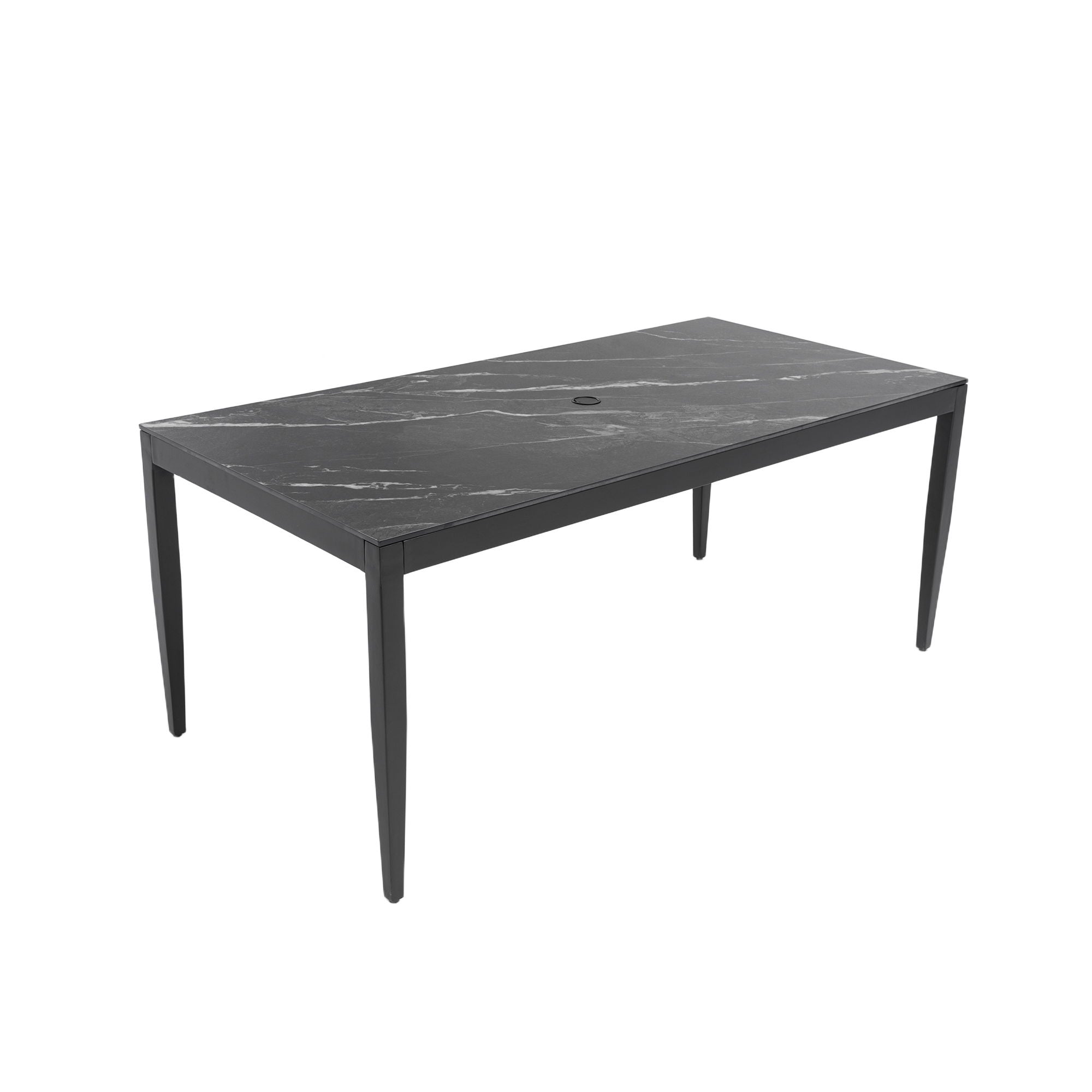 Outdoor Modern Patio Dining Table, Post Tapered Legs, Weatherproof &amp; Rust Free