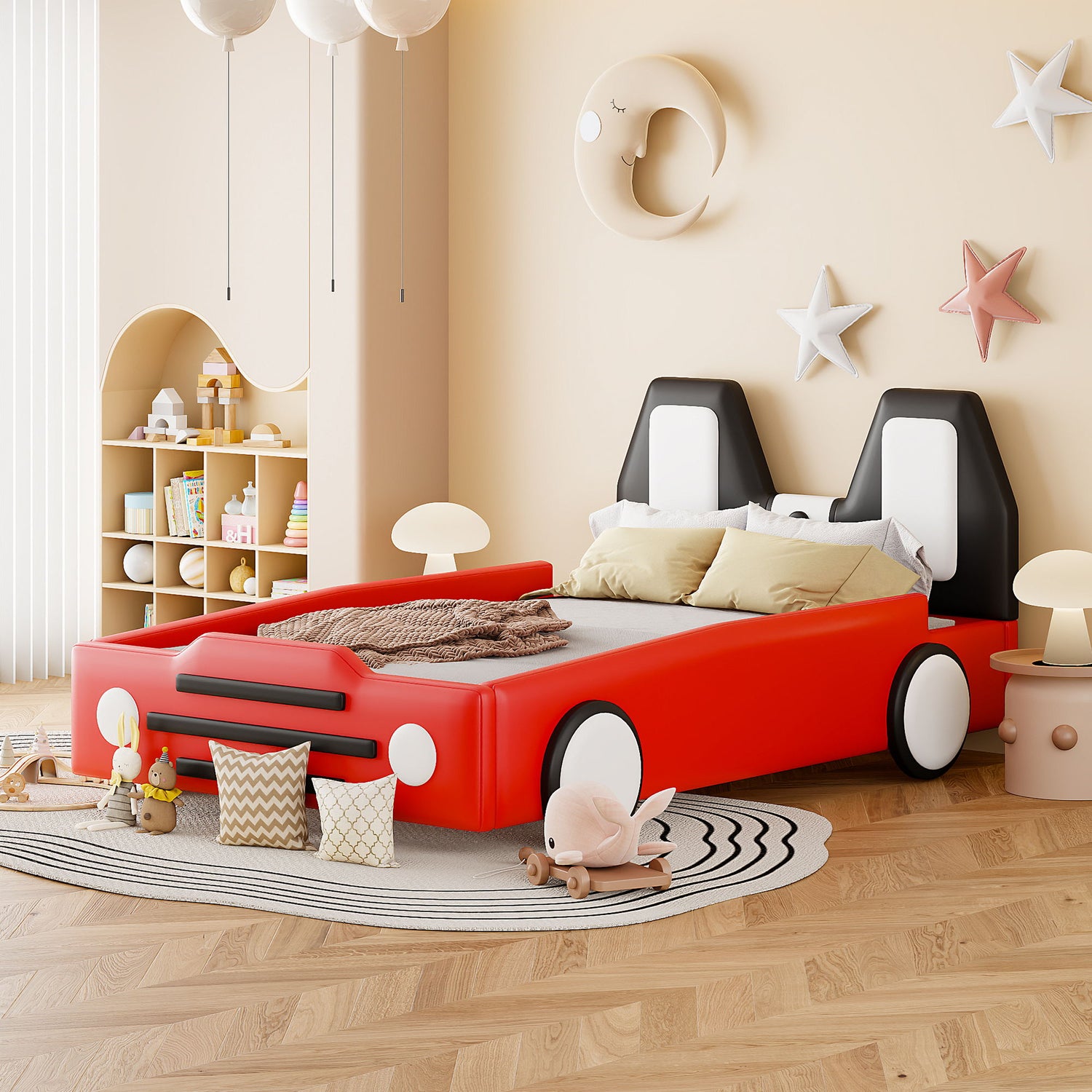 High Quality Race Car Shaped Platform Bed &amp; Wheels