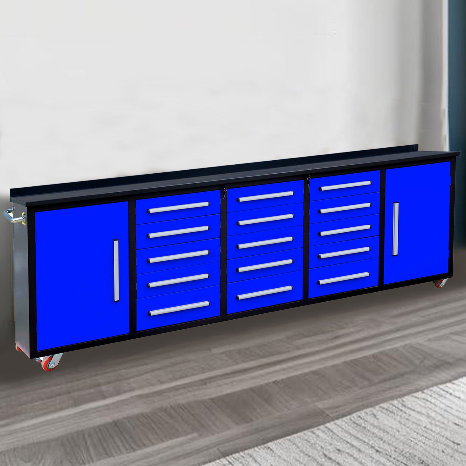 Storage Cabinet With Work Bench (15 Drawers &amp; 2 Cabinets)