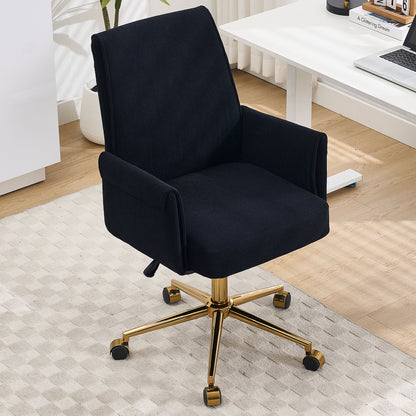 Ergonomic Mid-Back Office Chair With Gold Base