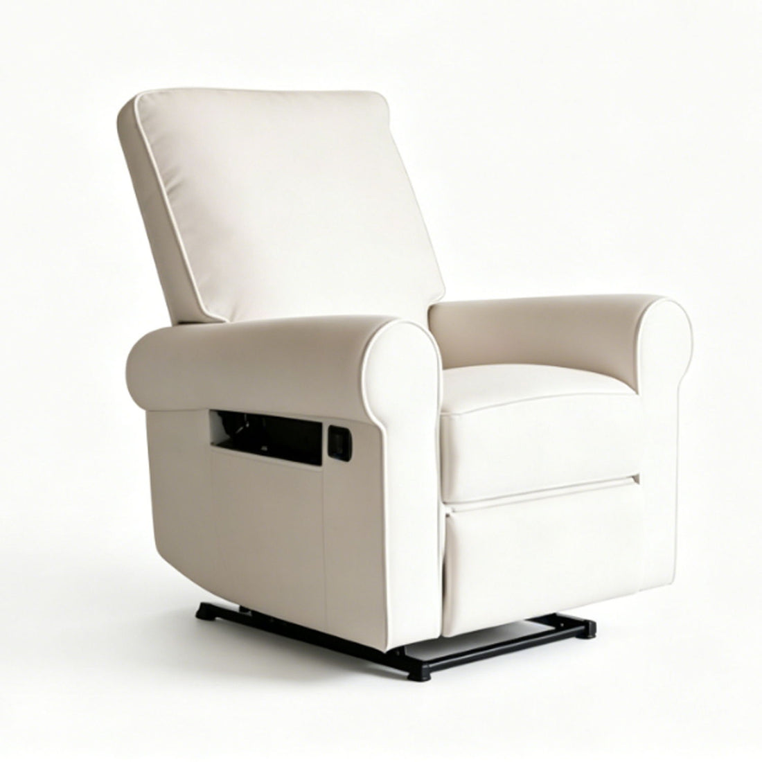 Manual Button Armchair Sofa With 360 Degree Rotation - White