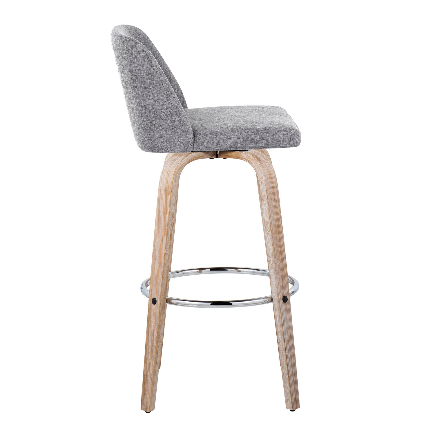 Toriano - Contemporary Fixed Height Barstool With Swivel &amp; Round Footrest (Set of 2)