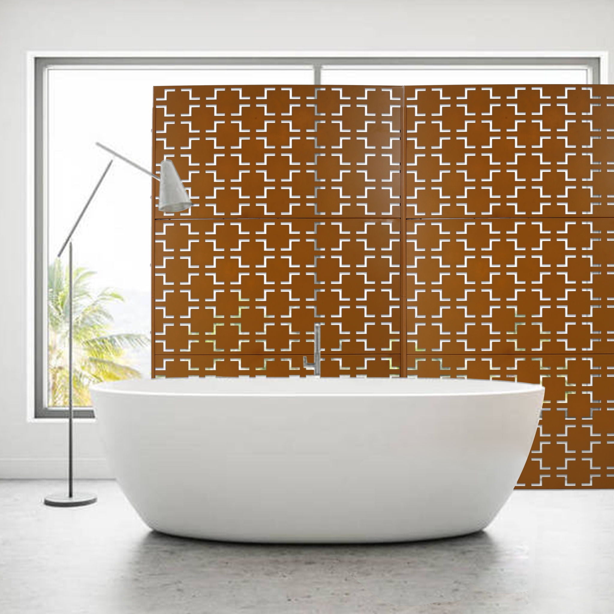 Outdoor &amp; Indoor Metal Privacy Freestanding Decorative Screen