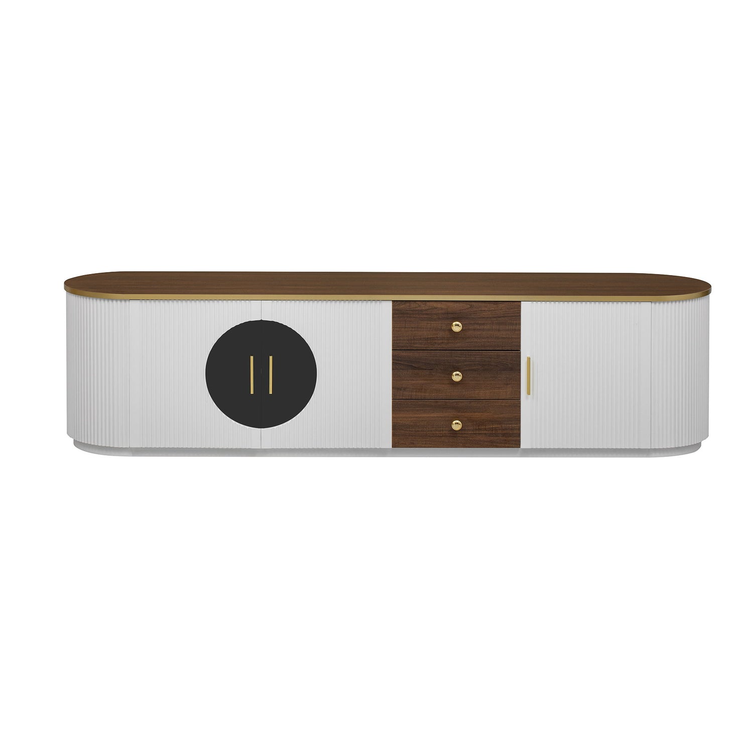 Modern Minimalist TV Stand For TVs Up To 80&quot; With 3 Drawers And 1 Shelf
