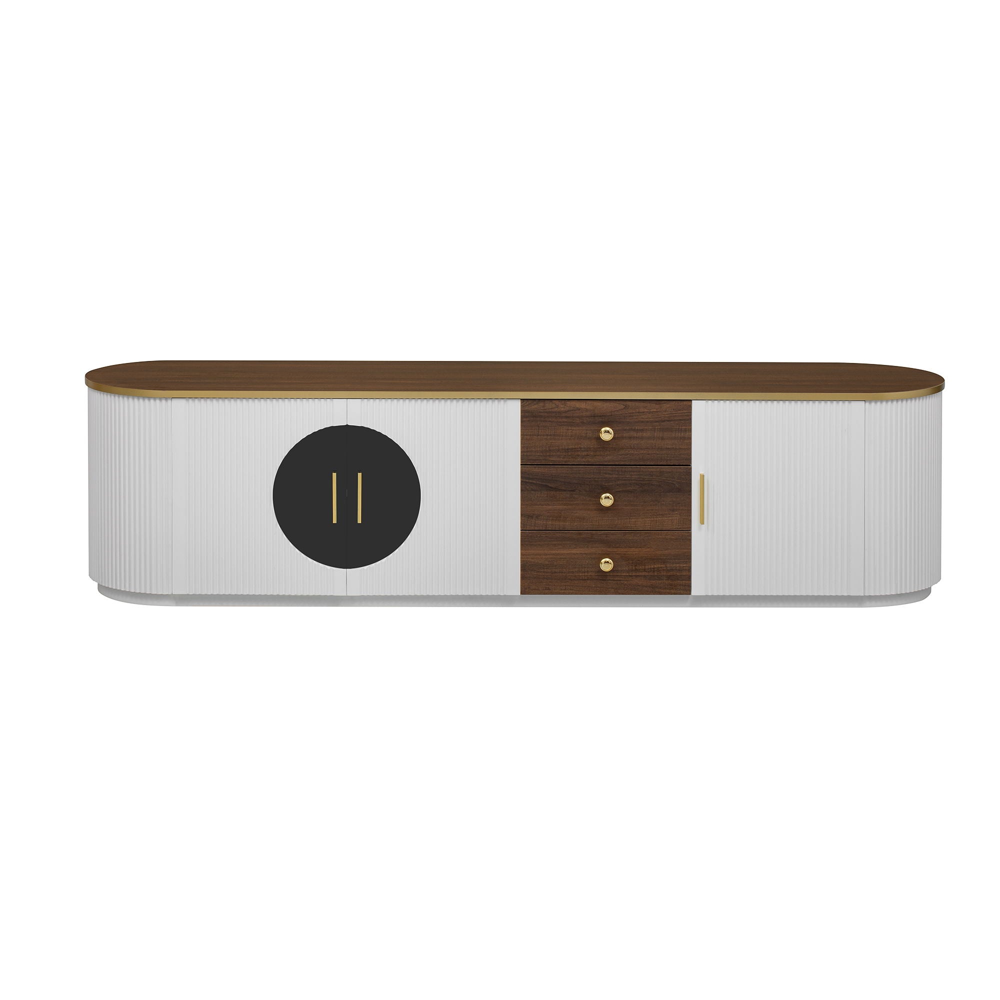 Modern Minimalist TV Stand For TVs Up To 80&quot; With 3 Drawers And 1 Shelf