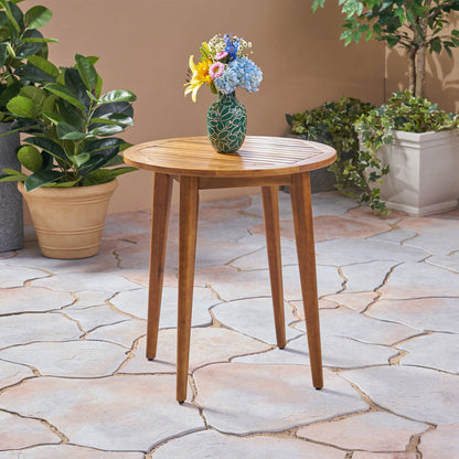 Stamford - Modern Outdoor Bistro Table With Water Resistant - Teak