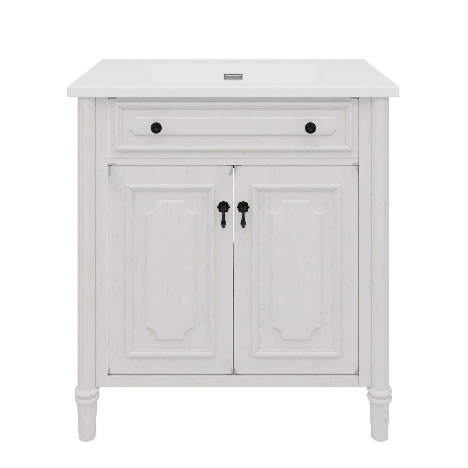 Vintage Bathroom Vanity With Sink, Rustic Cabinet With Soft Close Doors