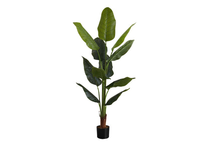 59&quot; Tall, Artificial Plant, Strelitzia Tree, Indoor, Faux, Fake, Floor, Greenery, Potted, Real Touch, Decorative - Green / Black